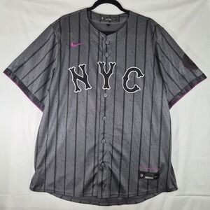 Nike New York Mets Pete Alonso #20 Jersey Mens XL Gray Black Alternate MLB...